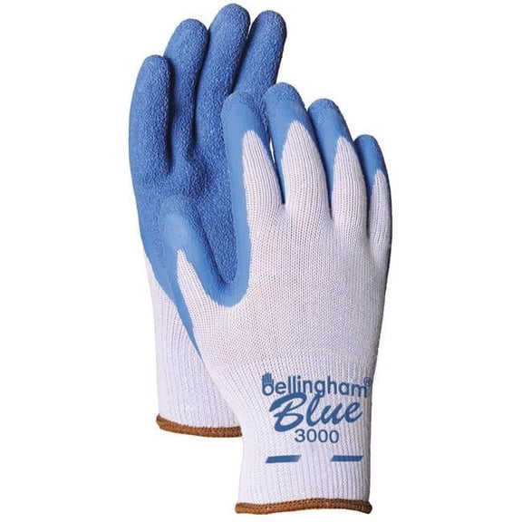 Bellingham Glove C3000l Large Blue Latex Palm Dip Gloves
