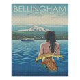 thumbnail image 1 of Bellingham, Washington, Mermaid and Mount Baker (1000 Piece Puzzle, Size 19x27, Challenging Jigsaw Puzzle for Adults and Family, Made in USA), 1 of 4