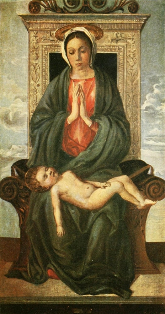 Bellini 1908 Madonna with Holy Child asleep Canvas Art - Giovanni Bellini (24 x 36)