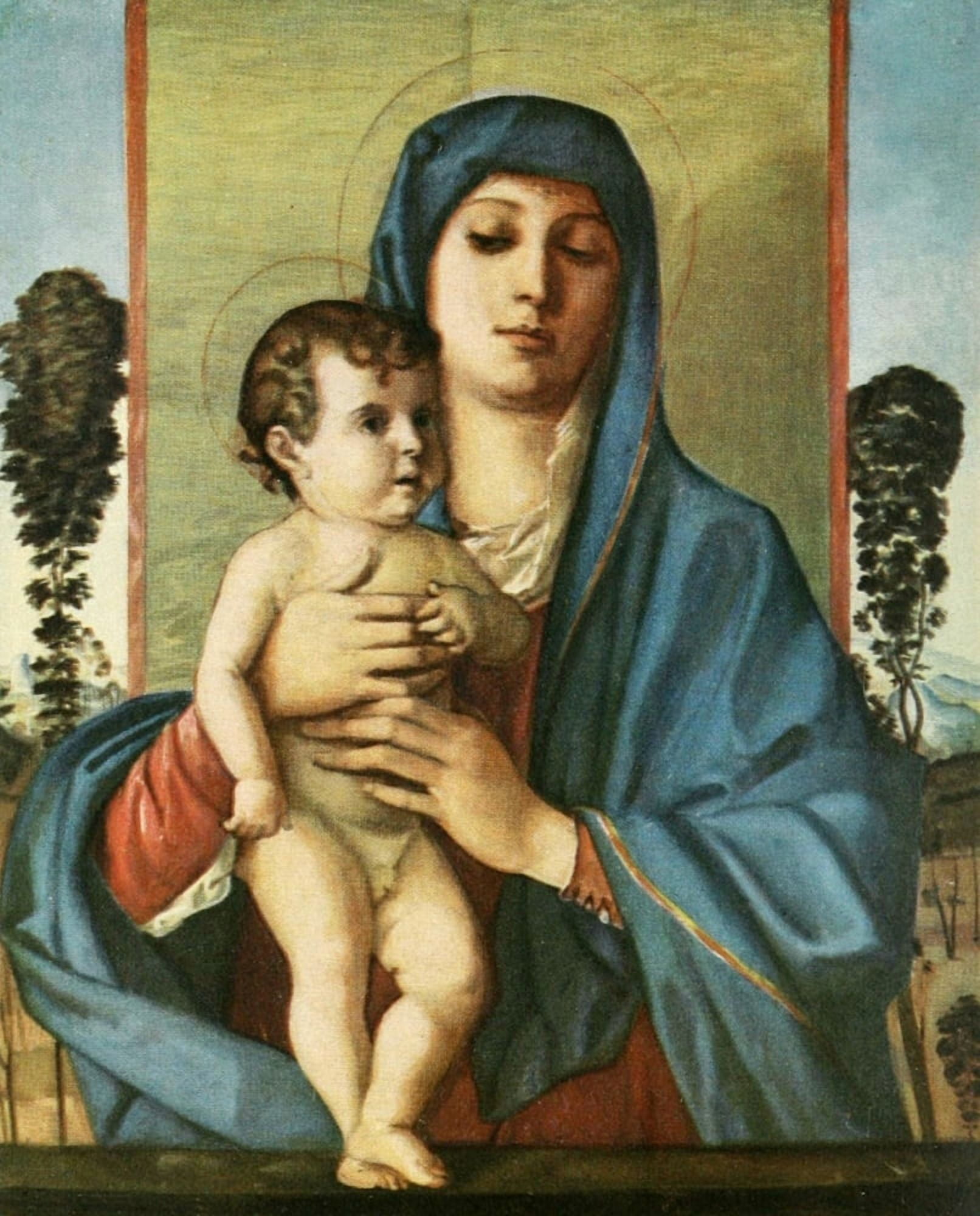 Bellini 1908 Virgin & Child Canvas Art - Giovanni Bellini (18 x 24)