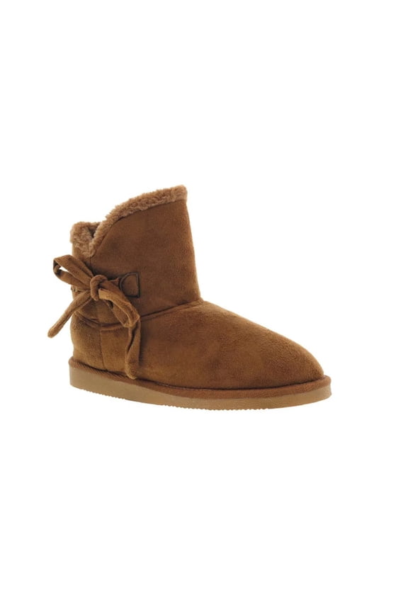 Ace Women's Short Microsuede Winter Bootie In Tan Microsuede
