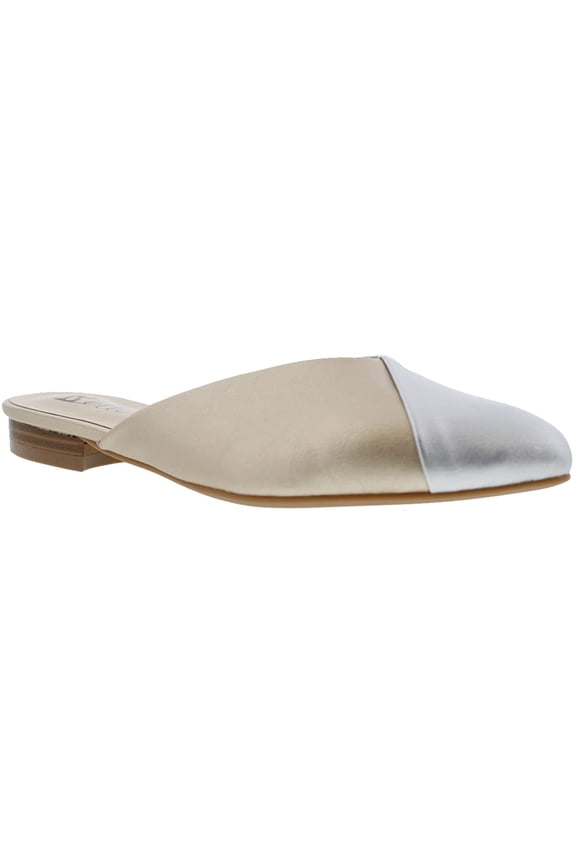 Flex Womens Comfort Slip On Mule 7.5 Wide Metallic Microsuede