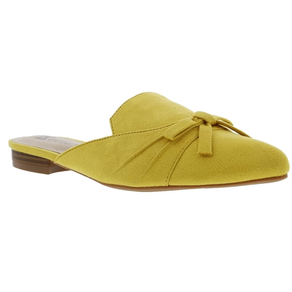 Bellini Flick Womens Comfort Slip On Mule 7 Wide Yellow Microsuede