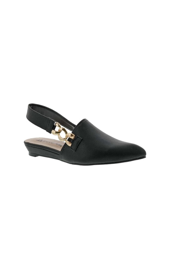 Fret Women Slip-on Mule Shoes In Black Smooth
