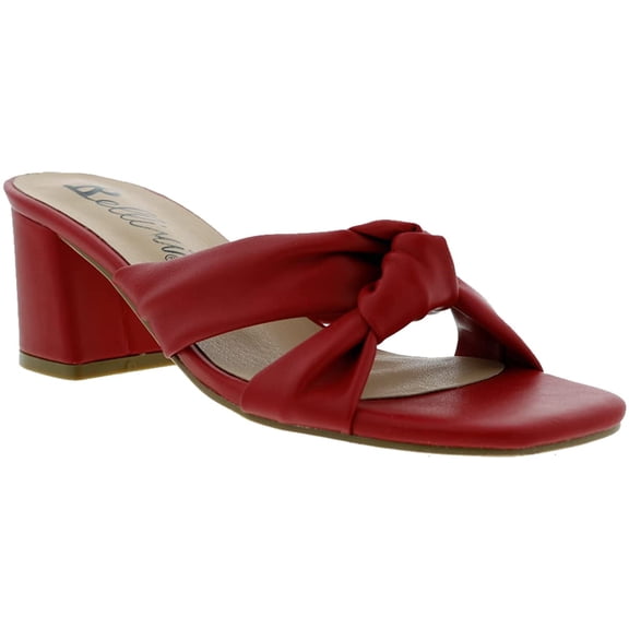 Bellini Fuss Womens Chunky Heel Mule Sandal 13 Red Smooth