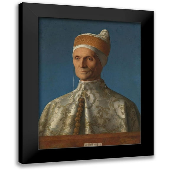 Bellini, Giovanni 12x14 Black Modern Framed Museum Art Print Titled - Portrait of Doge Leonardo Loredan