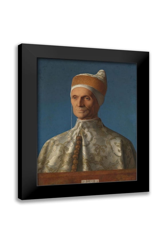 Bellini, Giovanni 12x14 Black Modern Framed Museum Art Print Titled - Portrait of Doge Leonardo Loredan