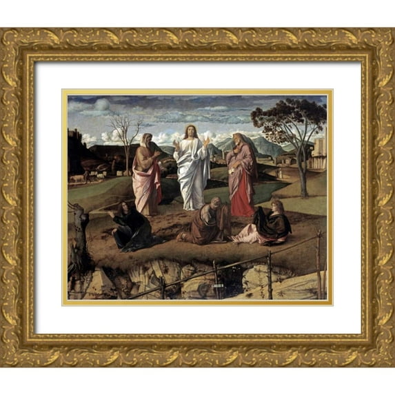 Bellini, Giovanni 18x15 Gold Ornate Wood Framed with Double Matting Museum Art Print Titled - Transfiguration