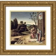 thumbnail image 1 of Bellini, Giovanni 27x26 Gold Ornate Wood Framed with Double Matting Museum Art Print Titled - Birth of Jesus from the Pala Pesaro, 1 of 4