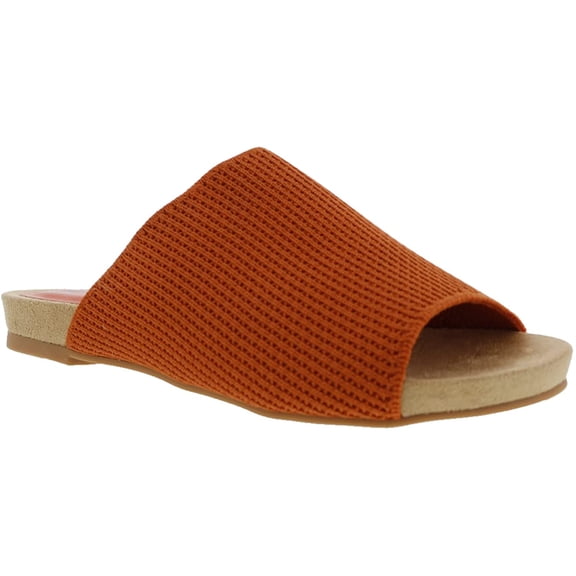 Bellini Nigh Womens Open Toe Comfort Mule 7 Orange Stretch