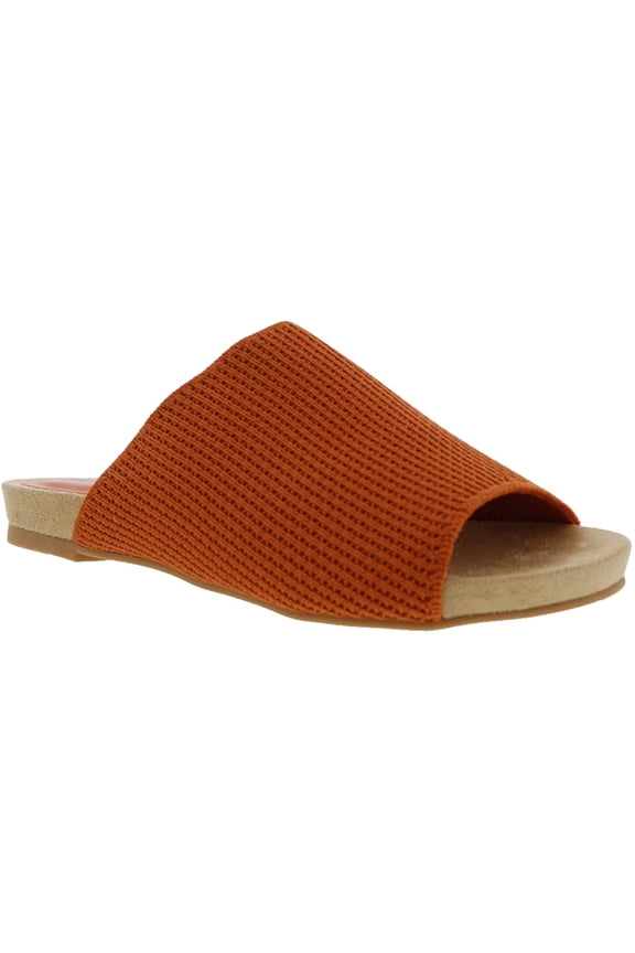 Nigh Womens Open Toe Comfort Mule 8.5 Orange Stretch