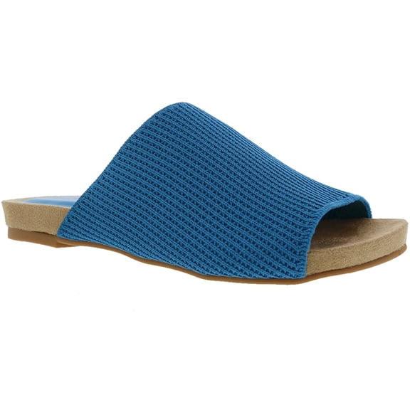 Bellini Nigh Womens Open Toe Comfort Mule 8.5 Wide Turquoise Stretch