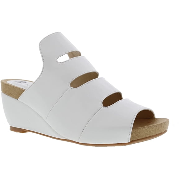 Bellini Whit Womens Open Toe Comfort Wedge Sandal 8 Wide White Smooth