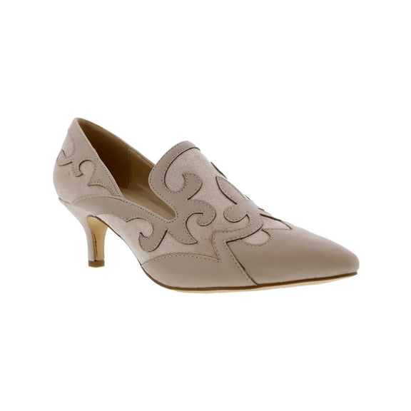 Bellini Womens Bengal Faux Suede Pointed Toe Loafer Heels