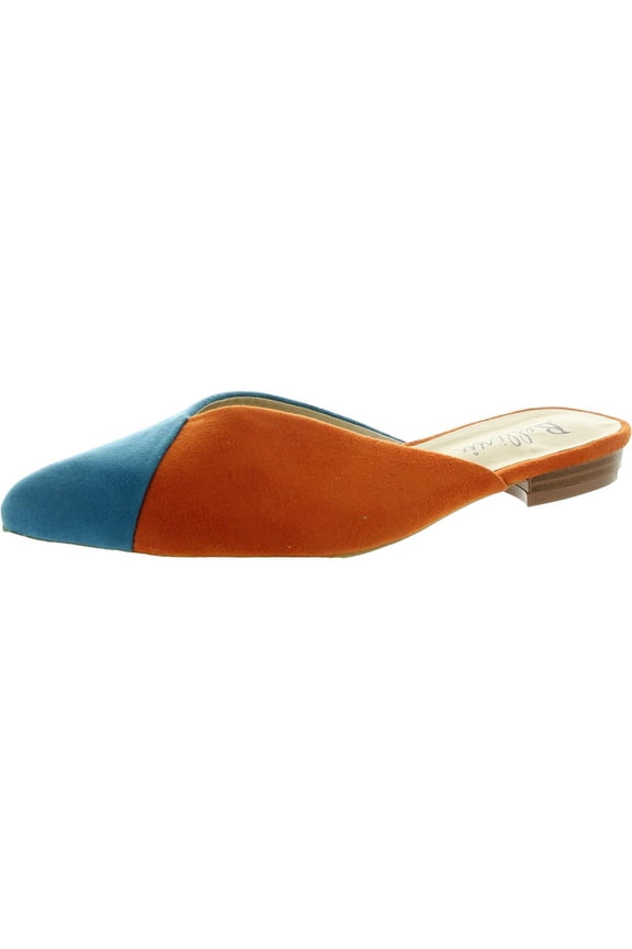 Womens Flex Faux Leather Almond Toe Mules