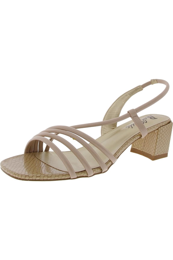 Womens Fling Snake Print Leather Slingback Sandals