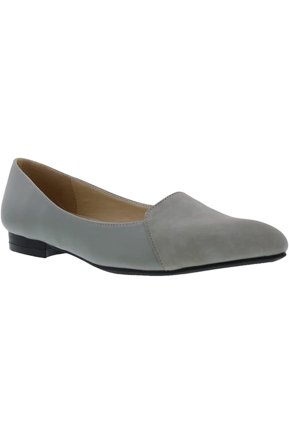 Womens Flora Slip On Flat 10 Light Grey Combo