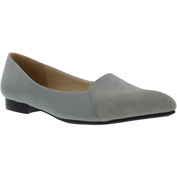 Bellini Womens Flora Slip On Flat 8 Wide Light Grey Combo