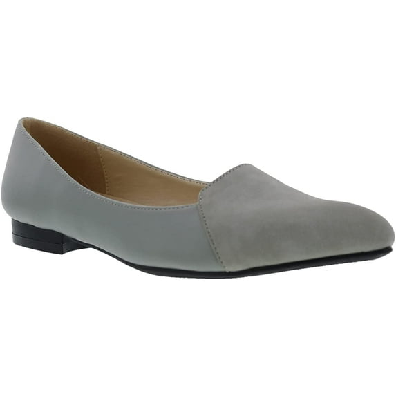 Bellini Womens Flora Slip On Flat 9.5 Wide Light Grey Combo