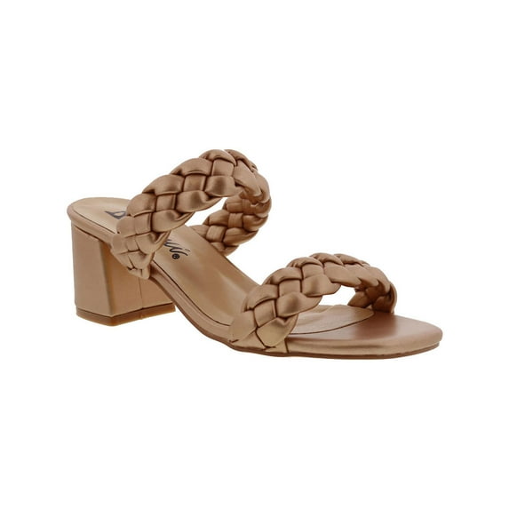 Bellini Womens Fuss Faux Leather Strappy Block Heel