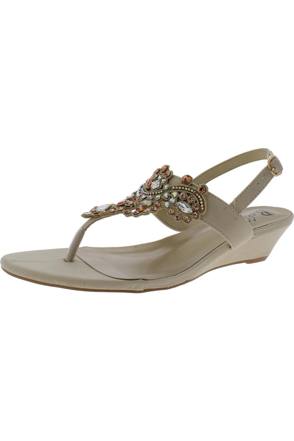Womens Loni Canvas Thong T-Strap Sandals