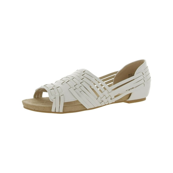 Bellini Womens Native Faux Leather Peep-Toe Huarache Sandals
