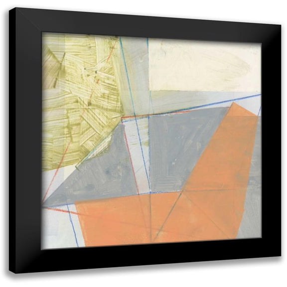 Bellissimo Art 12x12 Black Modern Framed Museum Art Print Titled - Abstract Mass IV