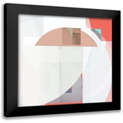 Bellissimo Art 12x12 Black Modern Framed Museum Art Print Titled - Stripes and Circles II
