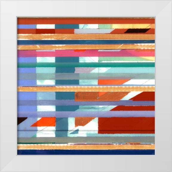 Bellissimo Art  12x12 White Modern Wood Framed Museum Art Print Titled - Zig Zag IV