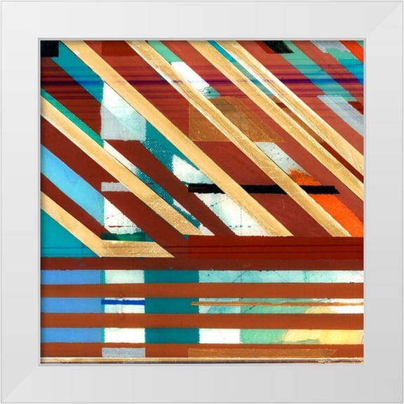Bellissimo Art  12x12 White Modern Wood Framed Museum Art Print Titled - Zig Zag I