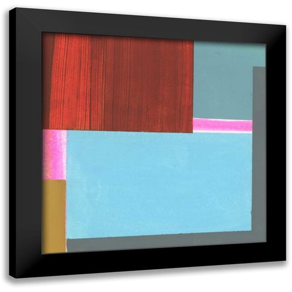 Bellissimo Art 15x15 Black Modern Framed Museum Art Print Titled - Blue Neons III