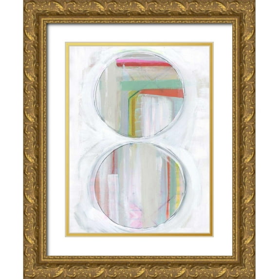Bellissimo Art 25x32 Gold Ornate Wood Framed with Double Matting Museum Art Print Titled - Art in Whites V
