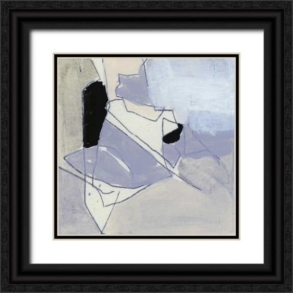 Bellissimo Art 26x26 Black Ornate Wood Framed with Double Matting Museum Art Print Titled - Grey Landscape III