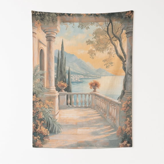Bellissimo Horizon Wall Tapestry for Bedroom by DC | Italian-Inspired Tapestry Wall Hanging & Aesthetic Decor for Dorm, Living Room, Picnic & Home | 30"x40"