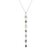 Bellitia Jewelry 925 Sterling Silver Multi Color Tassel Necklaces for Women, Color Stone Cubic Zirconia Necklace with Adjustable Chain Jewellery Gifts