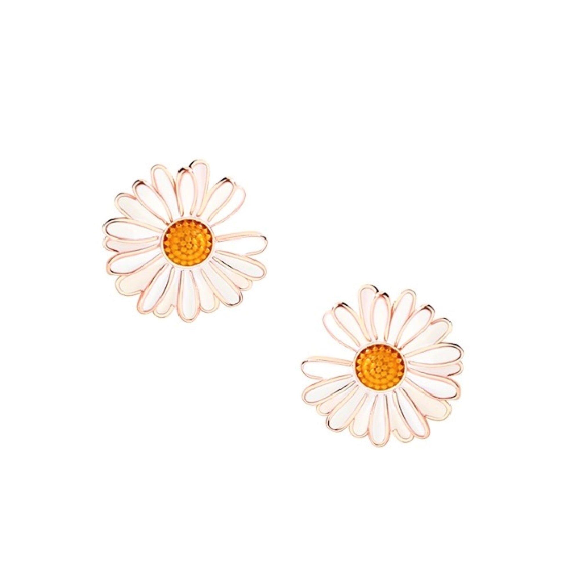 Bellitia Jewelry Daisy Flower Stud Earring Ear Studs for Her, Rose Gold Plated Sterling Silver
