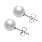 Bellitia Jewelry Freshwater Cultured Pearls 925 Sterling Silver Stud Earrings, Pearl Earrings Round Ball Pearls Stud Earrings Hypoallergenic, Mixed Sizes 6mm 8mm 10mm for Women