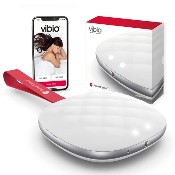 Bellman & Symfon Vibio Bluetooth Bed Shaker Silent Vibrating Travel Alarm Clocks for Heavy Sleepers Portable Rechargeable Clock with Multiple Alarms, Call and Message Alerts Easy to Pack for Trip