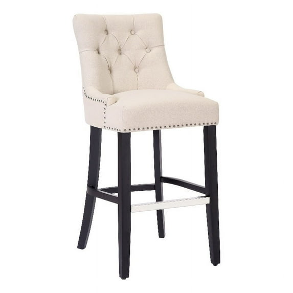 Bellmount 29 in. Upholstered Tufted Wingback Bar Stool