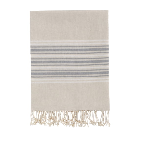 Bello Handwoven Turkish Beach Towel, Azad Linen Dark Grey, Quick Dry Highly Absorbent Sand-Free Versatile for Beach, Spa, Home, Peshtemal Towel (39 x 66.9 Inches)