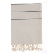 Bello Handwoven Turkish Beach Towel, Izmir Linen Khaki, Quick Dry Highly Absorbent Sand-Free Versatile for Beach, Spa, Home, Peshtemal Towel 39 x 66.9 Inches