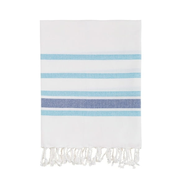 Bello Handwoven Turkish Beach Towel, Turquoise Sea, Quick Dry Highly Absorbent Sand-Free Versatile for Beach, Spa, Home, Peshtemal Towel (39 x 66.9 Inches)