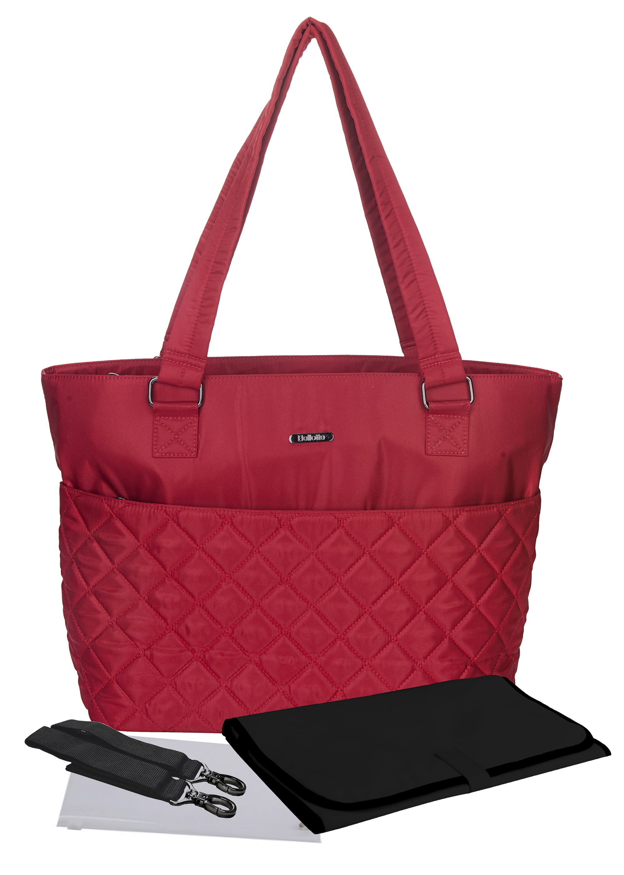 Bellotte Classic Nylon Diaper Bag with 12 Pockets, Red