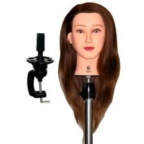 Bellrino 30  Cosmetology Mannequin Manikin Training Head with Human Hair -  Tiffany (CLAMP HOLDER INCLUDED) 