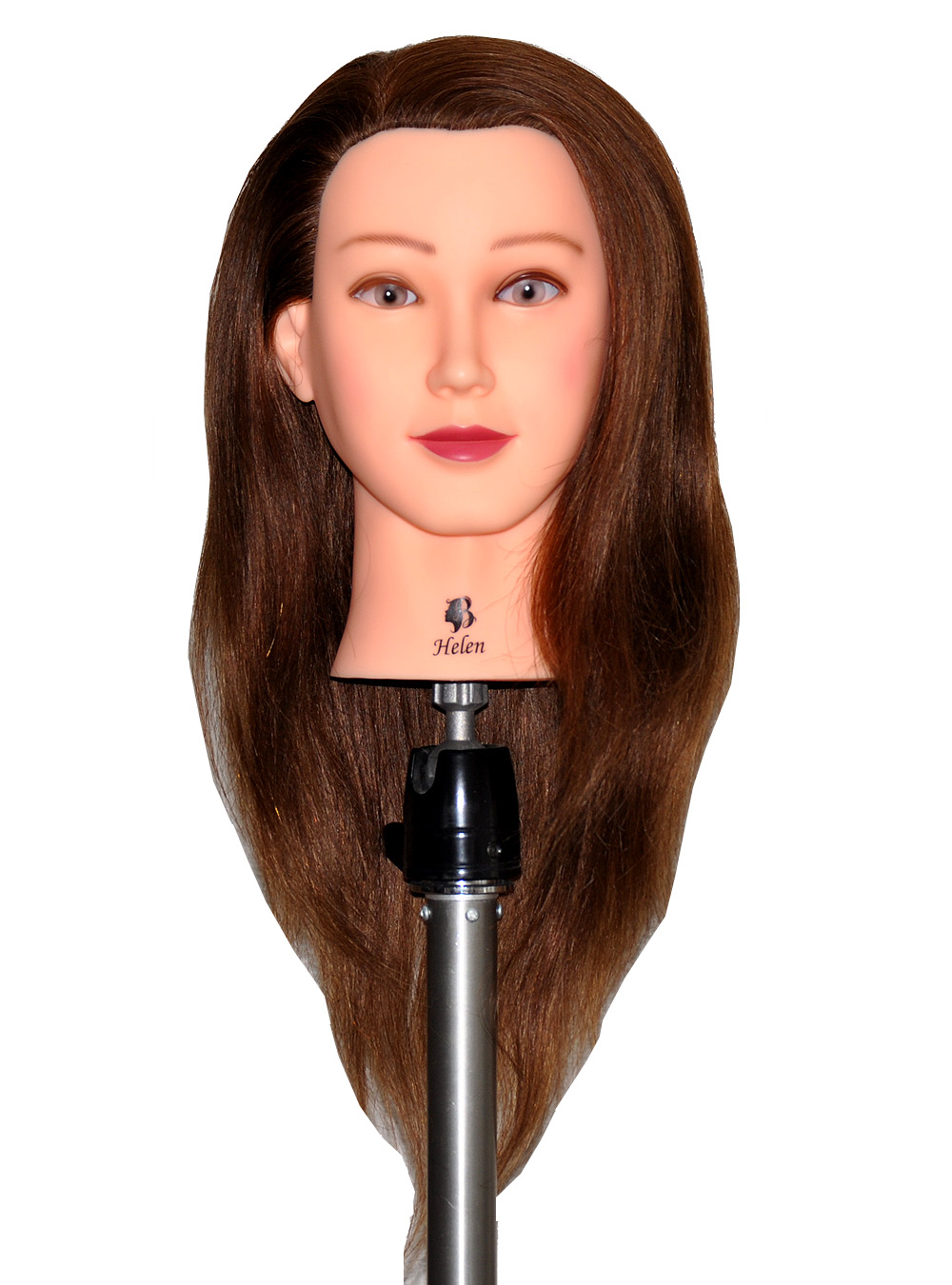 Bellrino 20-22 Cosmetology Mannequin Manikin Training Head with Human Hair  - Helen