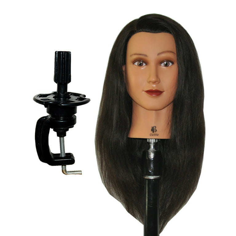 Smarzino Real 100% Human Hair Mannequin Head with Stand for Hairdresser Practice Braiding Styling Manikin Cosmetology Doll Training Head