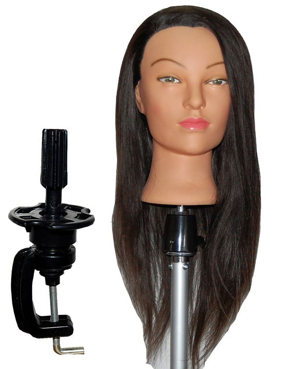 Bellrino 24 " Cosmetology Mannequin Manikin Training Head with Human Hair - Lindesey (CLAMP HOLDER INCLUDED)