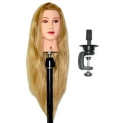 Bellrino 28" Cosmetology Mannequin Manikin Training Head with Synthetic Fiber - Natalie CLAMP HOLDER INCLUDED