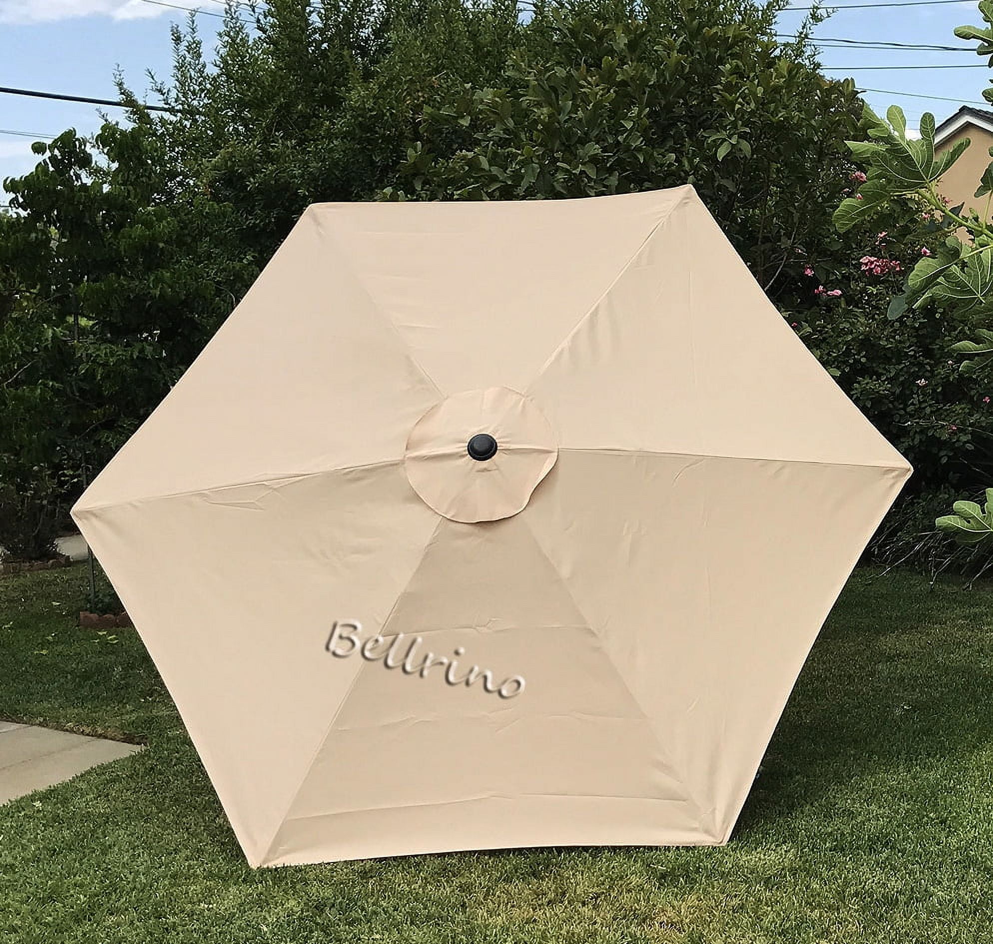 Bellrino Decor 7.5' 6 Rib Light Coffee Patio Umbrella Canopie, Fade Resistant