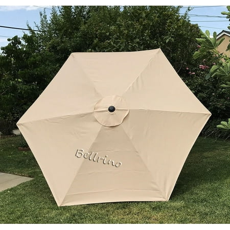Bellrino Decor 7.5' 6 Rib Light Coffee Patio Umbrella Canopie, Fade Resistant